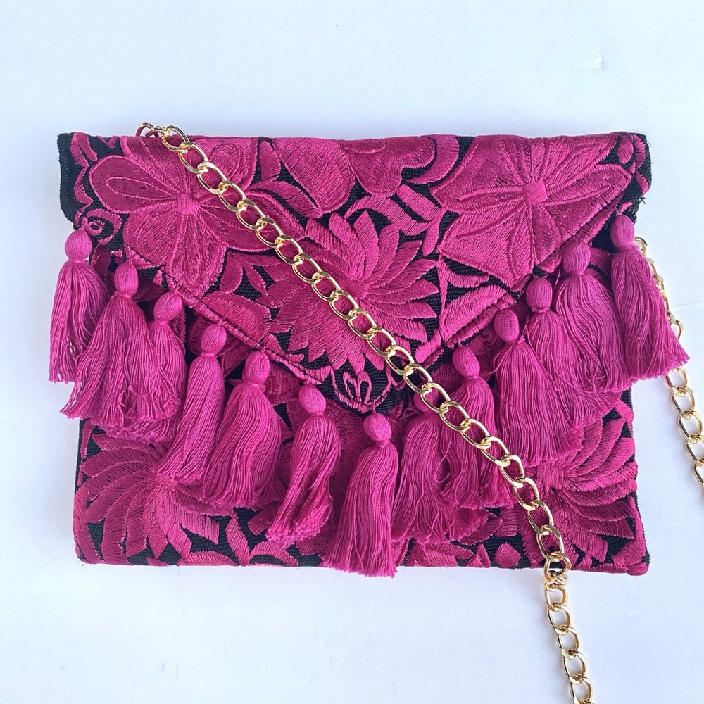 Mexican Embroidered Clutch Shoulder Bag - Picture 1 of 1